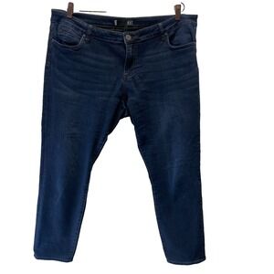 Kut From The Kloth Ankle Jeans Women's 16S Blue Denim Light Whiskering Mid Rise